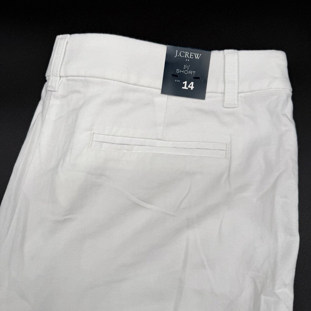 NWT J.CREW Factory Classic Chino Shorts Women's 14 White 3.5" Inseam Cotton
